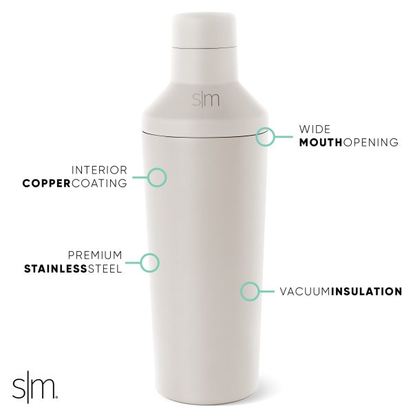 Classic Cocktail Shaker with Jigger Lid - Image 2