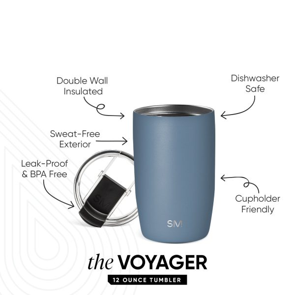 Voyager Tumbler with Clear Flip Lid & Straw - Image 2