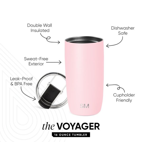 Voyager Tumbler with Clear Flip Lid & Straw - Image 2