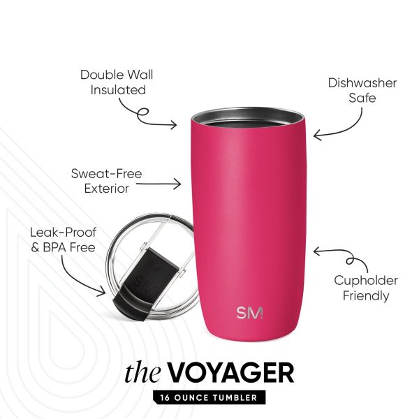 Voyager Tumbler with Clear Flip Lid & Straw - Image 2