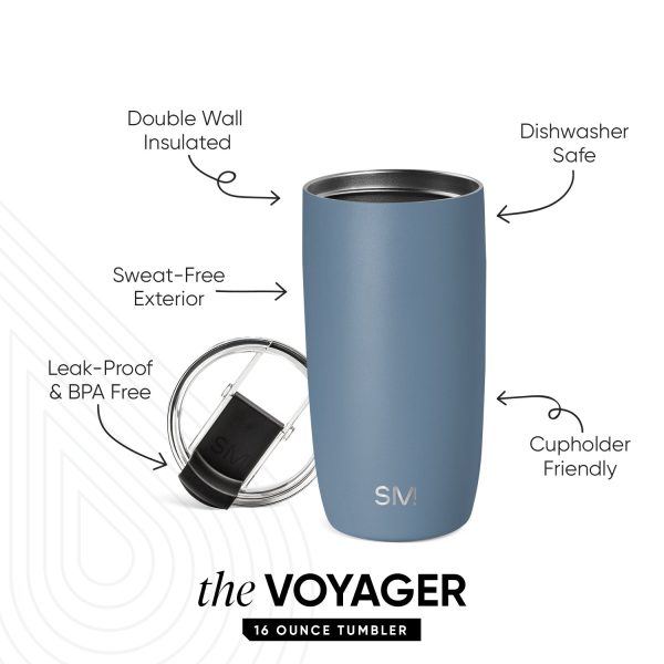 Voyager Tumbler with Clear Flip Lid & Straw - Image 2