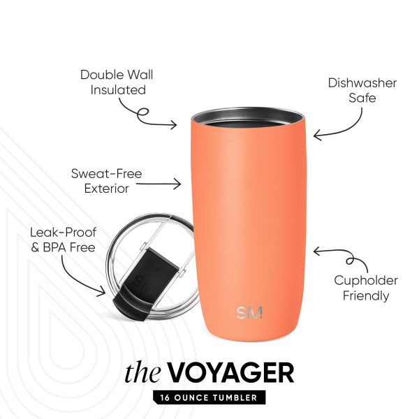 Voyager Tumbler with Clear Flip Lid & Straw - Image 2