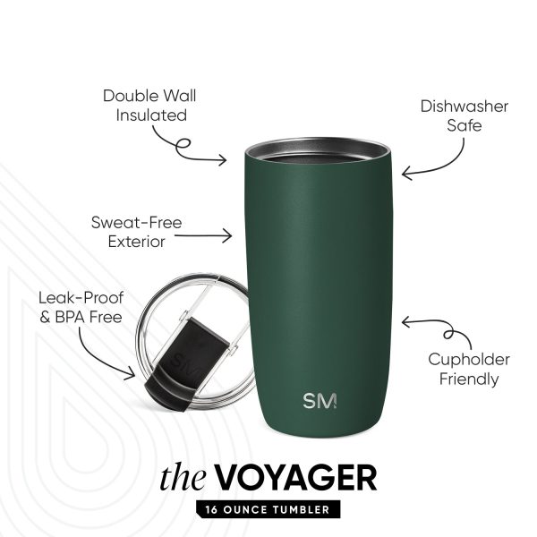 Voyager Tumbler with Clear Flip Lid & Straw - Image 2