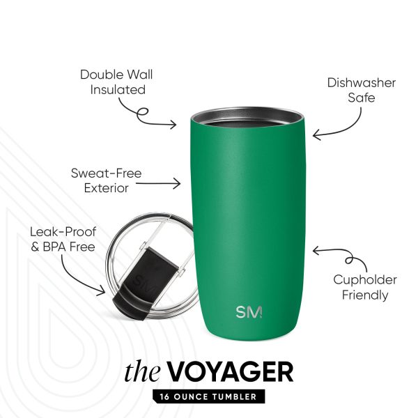 Voyager Tumbler with Clear Flip Lid & Straw - Image 2