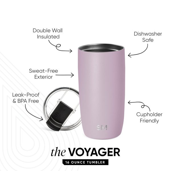 Voyager Tumbler with Clear Flip Lid & Straw - Image 2