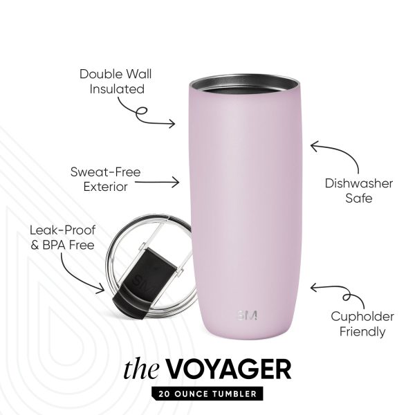 Voyager Tumbler with Clear Flip Lid & Straw - Image 2