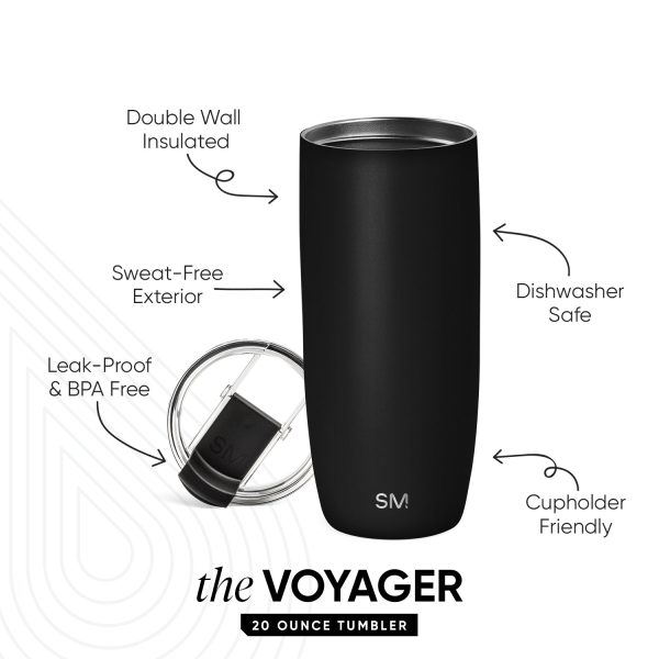 Voyager Tumbler with Clear Flip Lid & Straw - Image 2