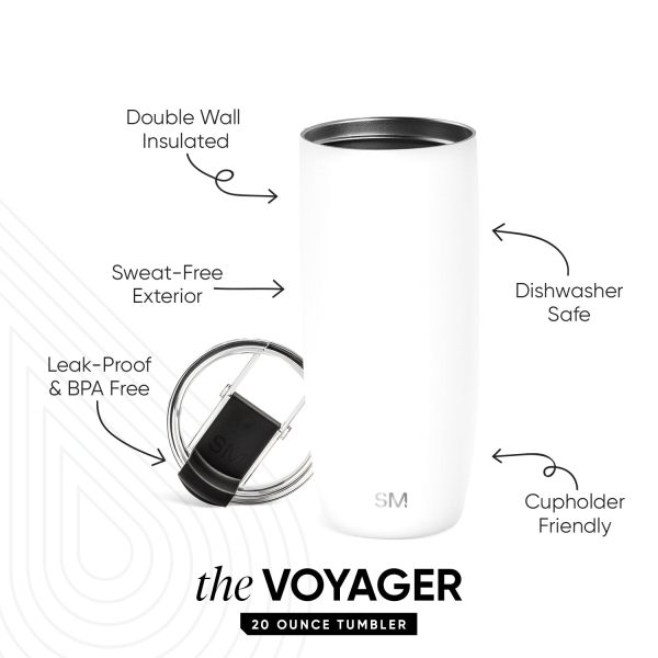 Voyager Tumbler with Clear Flip Lid & Straw - Image 2