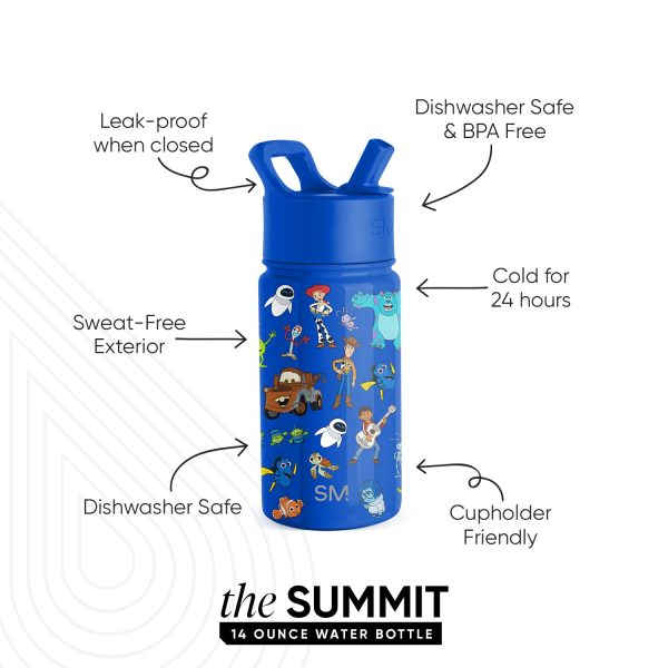 Summit Kids Water Bottle with Straw Lid - Image 2