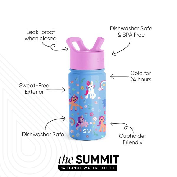 Summit Kids Water Bottle with Straw Lid - Image 2