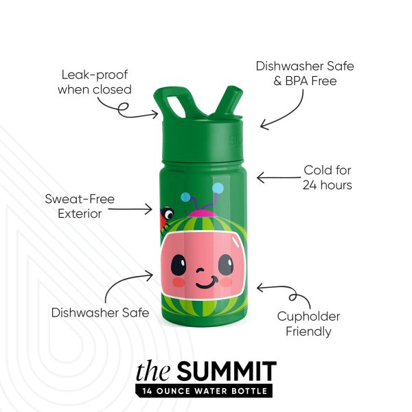 Summit Kids Water Bottle with Straw Lid - Image 3