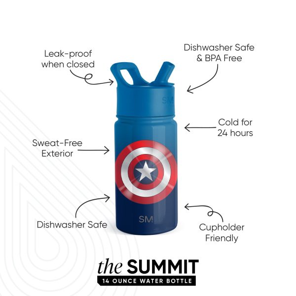 Summit Kids Water Bottle with Straw Lid - Image 2