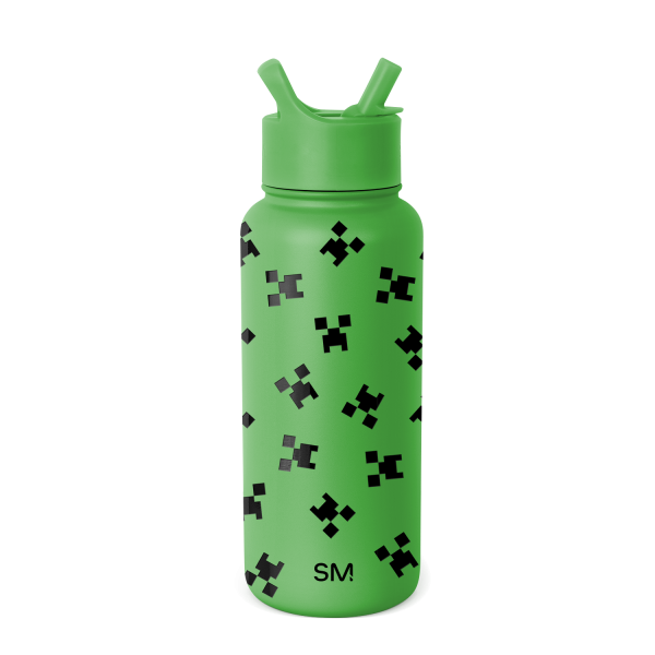 Minecraft Summit Water Bottle with Straw Lid