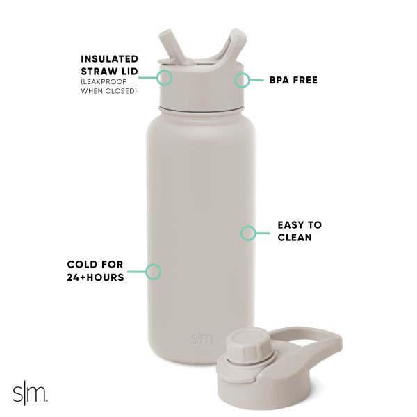 Summit Water Bottle with Straw Lid and Chug Lid - Image 2