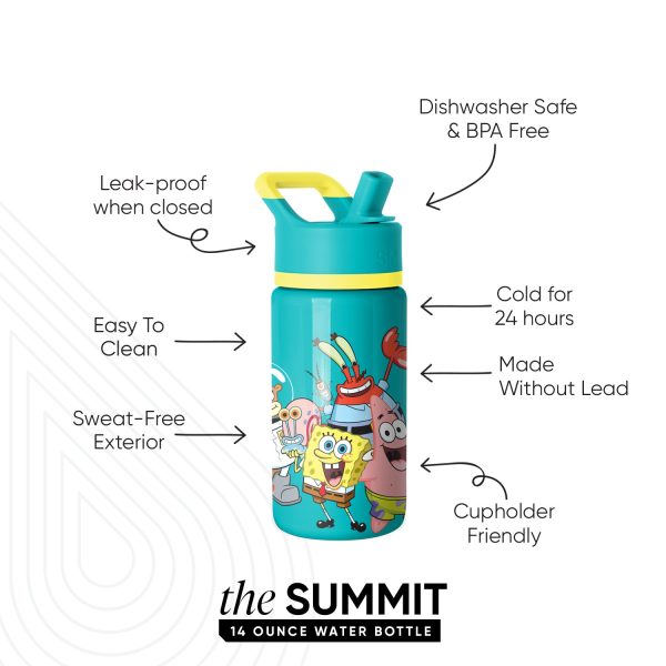 Summit Kids Water Bottle with Straw Lid - Image 2