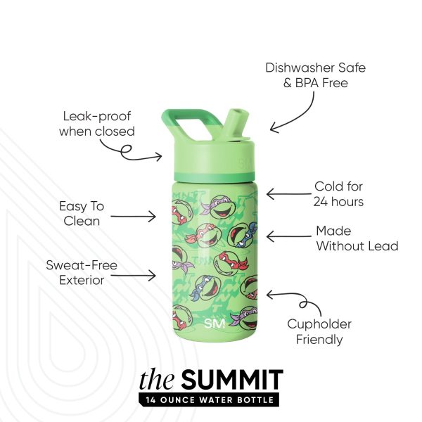 Summit Kids Water Bottle with Straw Lid - Image 2