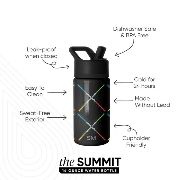 Summit Kids Water Bottle with Straw Lid - Image 2