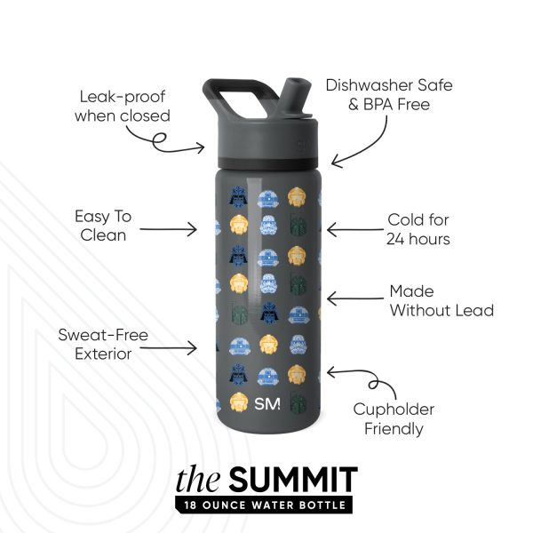 Summit Kids Water Bottle with Straw Lid - Image 2