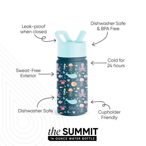 Summit Kids Water Bottle with Straw Lid - Image 2