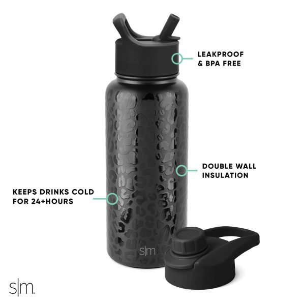 Summit Water Bottle with Straw Lid and Chug Lid - Image 2