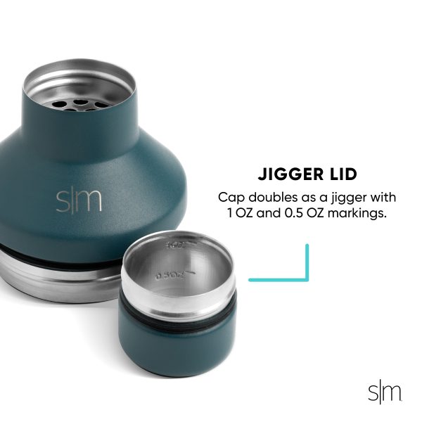 Classic Cocktail Shaker with Jigger Lid - Image 3