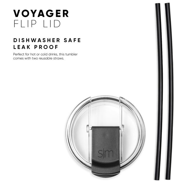 Voyager Tumbler with Clear Flip Lid & Straw - Image 4